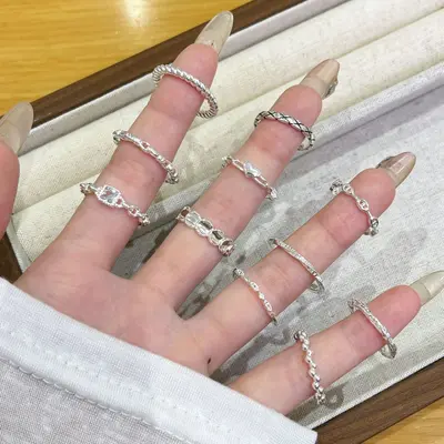 Minimalistischer glatter Ring, verstellbar, nicht anlaufend - 1