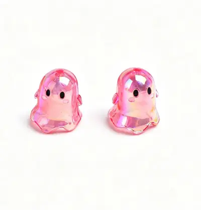 Acrylic Cartoon Ghost Pendant, Multicolor, Perforated, for DIY Phone Chain Accessories - 8