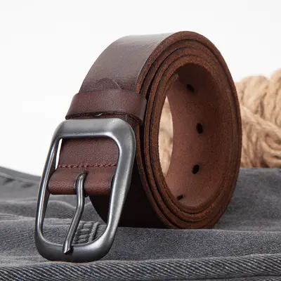 Erkek Deri Kemer Üreticisi Stok Vintage Kemer Basit Öğrenci Tarih Toka Yeni Model Sınır Ötesi Doğrudan Satış Birinci Katman Gerçek Deri Kemer - 11