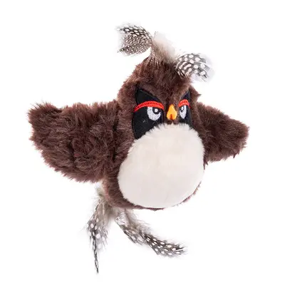 Electric Plush Cat Toy, Sound and Vibrating Bird with Moving Wings - 6