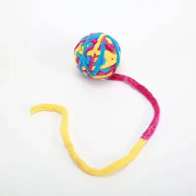 Cat Toy Ball with Bell and Colorful Yarn, Chew and Play - 7
