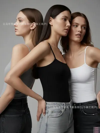 Women's Strappy Vest, Short Camisole Top, Fashion Bra - 2