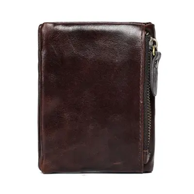 1046 Genuine Cowhide Leather Men's Short Wallet with Card Holder - 2