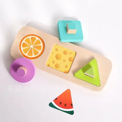 Baby Educational Early Learning Shape Matching Toy Children's Color Sensory Montessori Teaching Aid Wooden Grasping Board