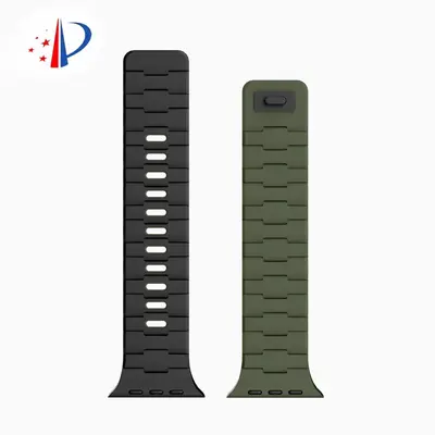 Hermes-Pattern Silicone Magnetic Strap for Apple Watch 4-9 and S10 - 13