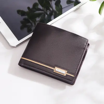 Yeni Model Casual Erkek Kısa Cüzdan Büyük Kapasiteli Çok Kartlıklı PU Menteşeli Cüzdan Kartlık Kimlik Çantası Erkek Para Cüzdanı