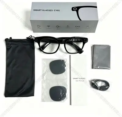 新款CY05智能眼镜高清直播录像拍照实时翻译AI对话Smart glasses - 11