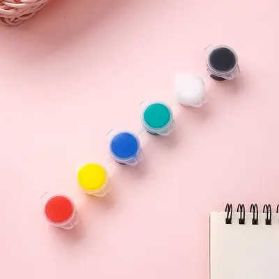 3ml Acrylic Paint 12-Color Paint Brush Set with Attached Brushes, DIY Painting Kit for Kids, Kite Mask Painting Supplies