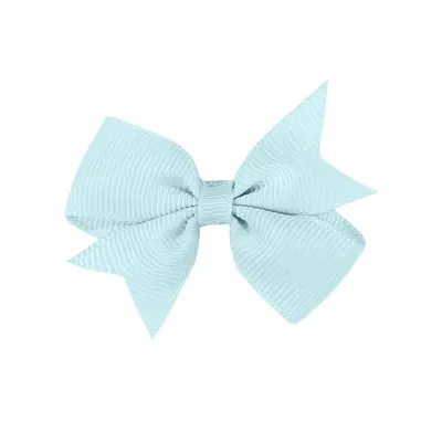 Children's Satin Bow Hair Clip, Solid Colour Ribbed, Handmade Swallowtail - 12