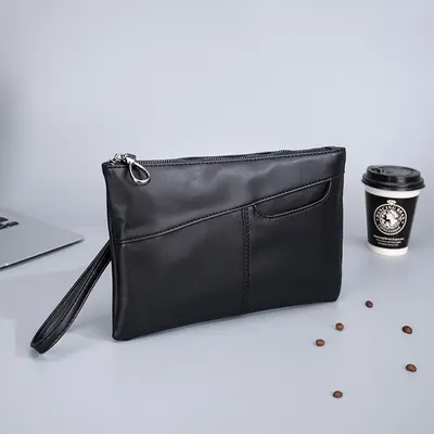 Men's Clutch Bag, PU Leather, Waterproof, Soft Surface Underarm Bag - 2
