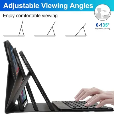 iPad 10th Gen Protective Case with Detachable Bluetooth Keyboard, A16, Pen Slot