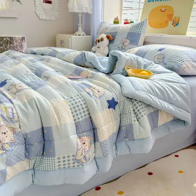 Hochwertiges Babydecke Sommerleicht Waschmollton Sommerbettdecke Klimaanlagen-Bettdecke Dünne Bettdecke Sommerdecke Maschinenwaschbar Bettdecke Geschenkpaket A
