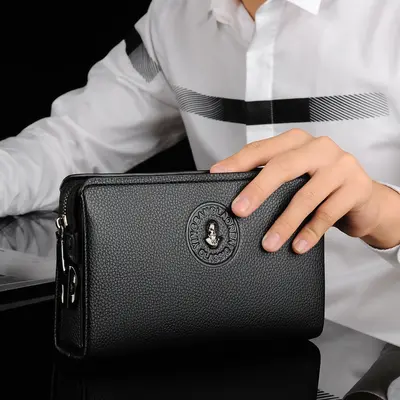 Men's Business Clutch Bag with Password Lock, Large Capacity - 4