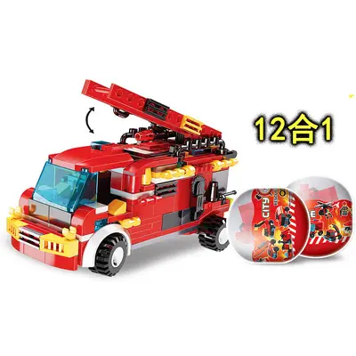 Gashapon Building Block Fire Station Figure Set, Lego Compatible - 4