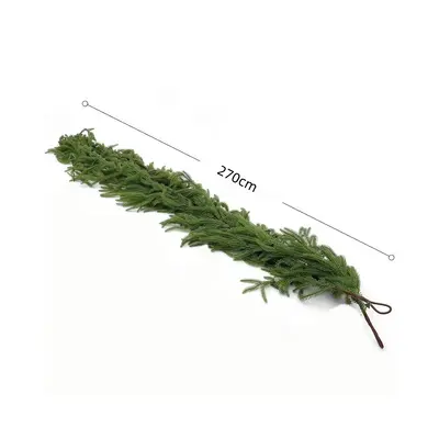 Künstlicher Rattan-Weihnachtskranz grün aus PVC 2,7 m - 11