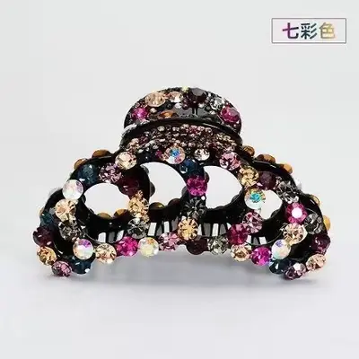 Cross-border Large Grip Hair Clips New Style Thick Hair Claws Women Back of Head Shark Clips Hair Clips Rhinestone Hair Accessories Wholesale