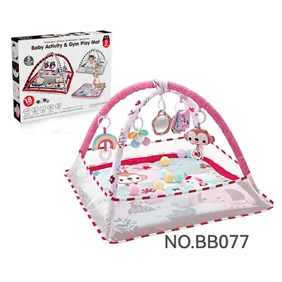 Baby Ball Pit Fence with Activity Rack and Crawling Play Mat