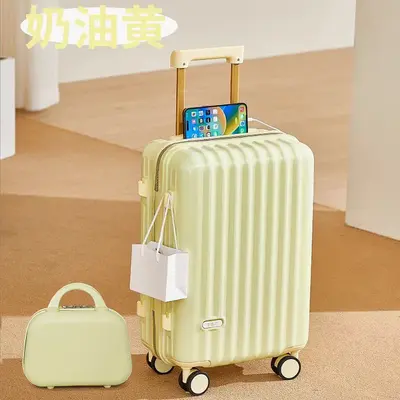 Women's Student Trolley Suitcase with Combination Lock, Durable Travel Case - 11