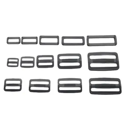 Plastic Sliding Buckle, Two- and Three-Level Adjustable, White