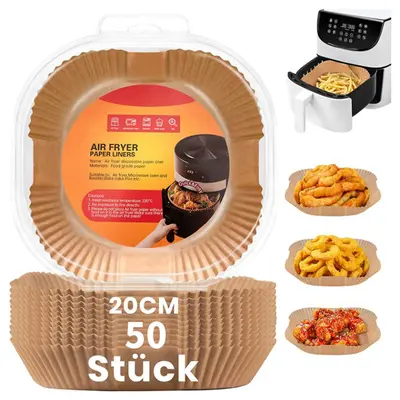 Quadratisches Backpapier für Heißluftfritteusen, verstärktes Backpapier in Lebensmittelqualität mit Silikonöl, Backpapier, Ölaufnahmepapier, Haushalt-Backpapier - 13