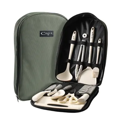 Outdoor-Messer-Set, tragbare Küchenutensilien, Küchenmesser, Schneidebrett, Camping-Stil, Picknick, Grill, Picknick, Kosmetiktasche - 7