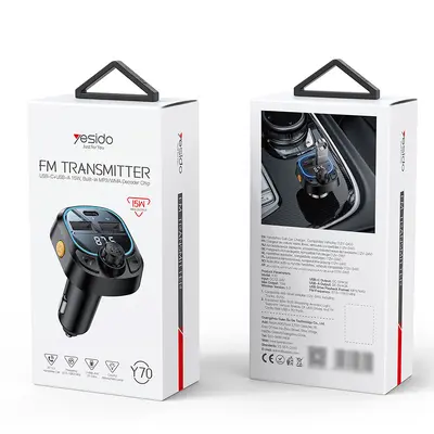 Yesido Handy-Ladegerät für Grenzüberschreitung Fahrzeug-Multifunktions-FM-FM Bluetooth-Autoladeanlage Schnellladung Ladekopf - 7