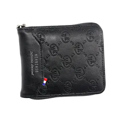 Men's Short Wallet, Printed Design, Zipper Two-Fold - 5