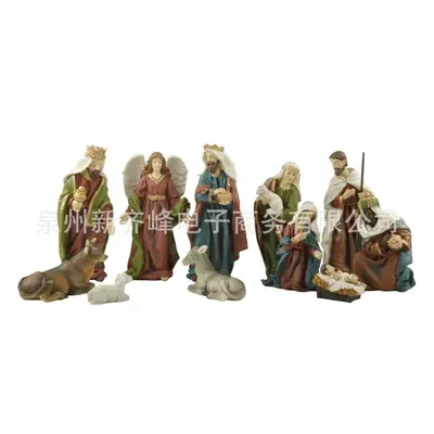 11 parça gerçekçi 18,5 cm figür seti, Noel ve dini dekorasyon
