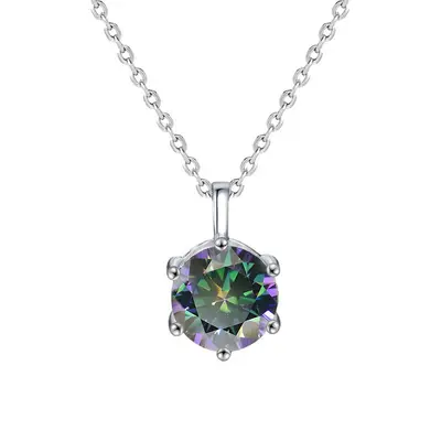 Moissanite sterling silver necklace, 925, versatile pendant - 13