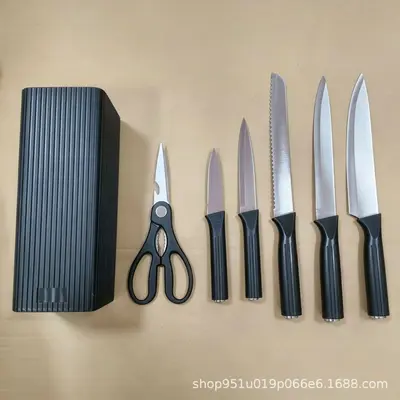 Paslanmaz çelik mutfak bıçak seti, 7 parça, bıçak standı - 9