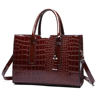 Damen-Crossbody-Tote-Bag mit Krokodilmuster - 6