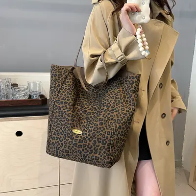 Large-Capacity Leopard Print Women's Commuter Tote Bag, 2026 Model - 3
