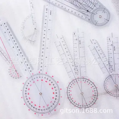 Transparent Orthopedic Angle Ruler Set with 6, 8 and 12 Inch Finger Rulers
