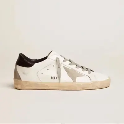 Distressed-Star-Sneaker aus echtem Leder, Colorblock - 9