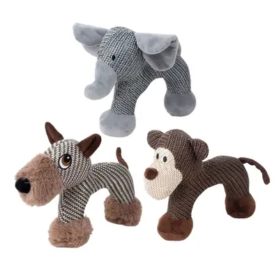 Plush Fox and Elephant Pet Toy with Squeaker for Small Dogs - 4