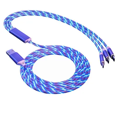 Streamer veri teleferiği hızlı şarj Apple tipi-c Android cep telefonu için uygun bir ila üç arası şarj kablosu orijinal ışıklı - 6