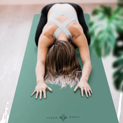 5mm Natural Rubber PU Yoga Mat, Thick Non-Slip, Alignment Lines - 5