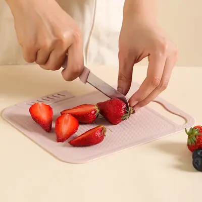 Edelstahl-Messerset mit Obst- und Schälmesser, tragbares Schneidebrett
