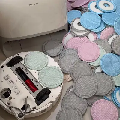 Cleaning Mop Cloth Replacement for Robot Vacuum Cleaners - Round Fish Scale Design, Strong Water Absorption, Water Stain Removal Consumable