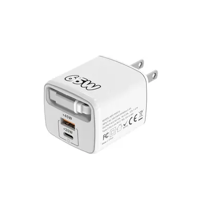 65W Ladegerät Kopf 3-in-1 Schnelllader ausziehbar Schnellladekabell und Kopf vollständig Protokoll PD Ladekopf Multi-Port Typ-C