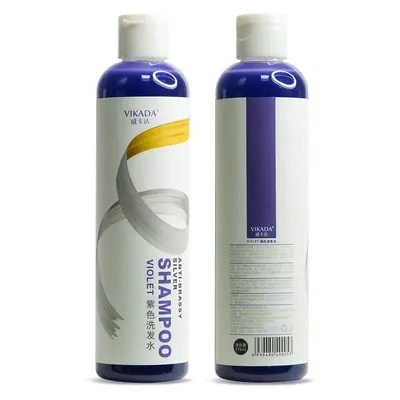Lila Shampoo für graues und blondes Haar, Leinen-Grau Tönungsshampoo - 1