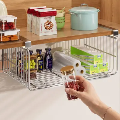 Stainless Steel Cabinet Rack with Paper Towel Holder - 1