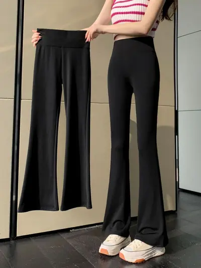 Damen Schlaghose Leggings mit hoher Taille, Po-Lift, Frühling Herbst Yoga-Hose
