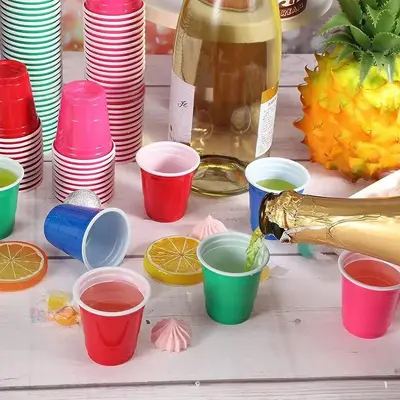 2 oz Two-Color Disposable PP Plastic Party Cup