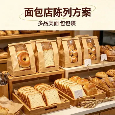 Resealable Bread Bags for Bagels, Toast and Donuts, Semi-Transparent, Self-Adhesive
