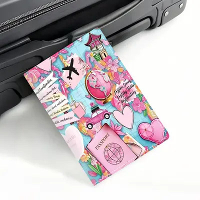 Girl's multi-card wallet, PU leather, passport holder