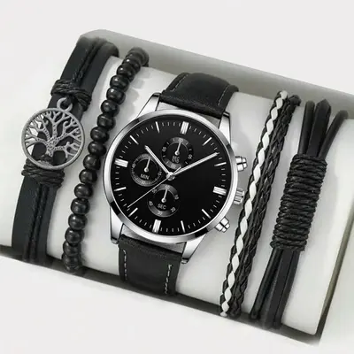 Herren-Ledergürtel, Uhr und Armband Set - 11