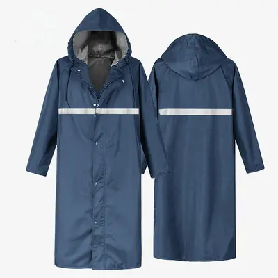 Long waterproof raincoat thickened fabric - 9