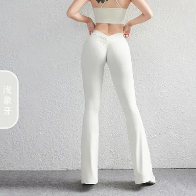 Back V Peach Lift Yoga Flare Pants, Bare-Feel, Quick-Dry - 8