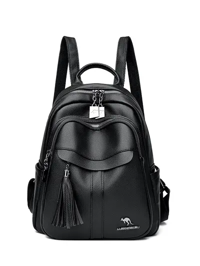 Kanguru Soft Leather Large Capacity Backpack - 5